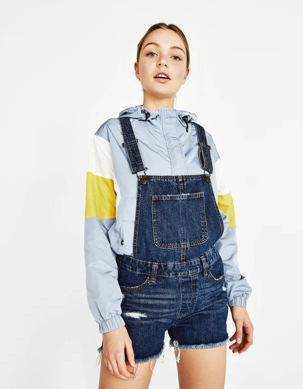 Short denim dungarees