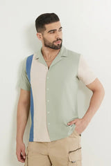 Solid Cotton Slim Fit Men Casual Shirt
