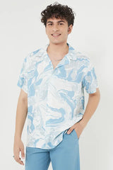 Abstract Viscose Relaxed Fit Men's Casual Shirt