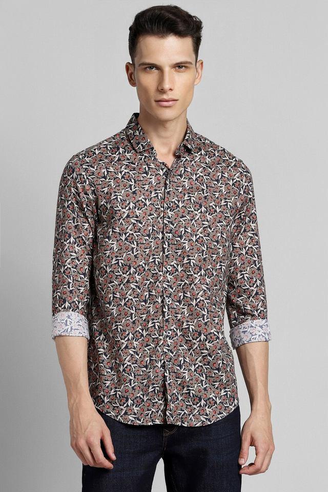 Printed Cotton Slim Fit Men Casual Shirt