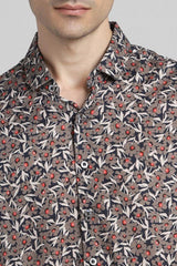 Printed Cotton Slim Fit Men Casual Shirt